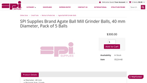 SPI Supplies - Agate Ball Mill Grinder Balls