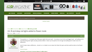420 Magazine - Enhancing Cannabis Growth with UV, IR, and Deep Red Lights