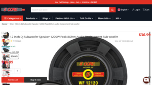 5Core - 12 Inch DJ Subwoofer Speaker