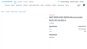 NEP - BDM-600 580W Microinverter