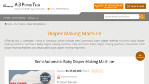 A 3 Power Tech - Semi Automatic Baby Diaper Making Machine