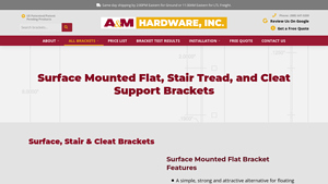 A&M Hardware - Surface Mounted Flat Brackets