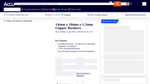 Accu - 14mm x 18mm x 1.5mm Copper Washers