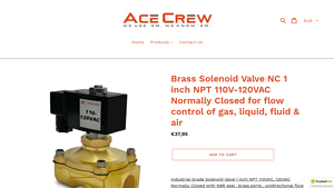 Ace Crew - Solenoid Valve 1 Inch NPT 110V