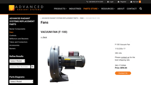 Advanced Radiant Systems - VACUUM FAN (F-100)