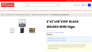 AFENCE - 2 x 2 x 36 Black Welded Wire 14ga.