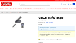 A Fence - Galv. 1x1x3/16 Angle