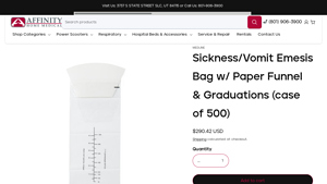 Affinity Home Medical - Sickness Vomit Emesis Bag