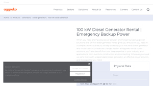 Aggreko - 100 kW Diesel Generator Rental
