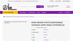 UNKNOWN - KORI 120000 Puffs Disposable Hookah Vape Head