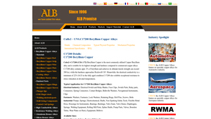 Alb Copper Alloys - CuBe2/BeCu 25/C17200 Beryllium Copper