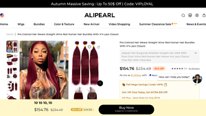 Alipearl Hair - Pre-Colored Wine Red Human Hair Weave