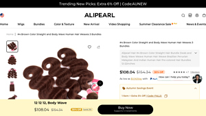 Alipearl Hair - #4 Brown Color Straight and Body Wave Weaves