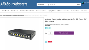 All About Adapters - 4-Input Composite Video Audio To RF Coax TV Modulator