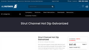 All Fasteners - Hot Dip Galvanized Strut Channel