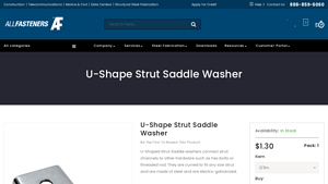 All Fasteners - U-Shape Strut Saddle Washer