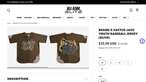 Brand X - Cactus Jack Youth Baseball Jersey