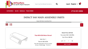 Titan - Impact 840 Main Assembly Parts