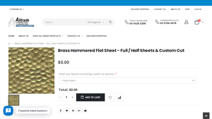 All Trade Aluminium - Brass Hammered Flat Sheets