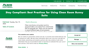 Alsco - Cleanroom Bunny Suits