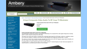 Ambery - 4-Input Composite Video Audio To RF Coax TV Modulator