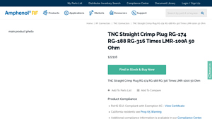 Amphenol - TNC Straight Crimp Plug
