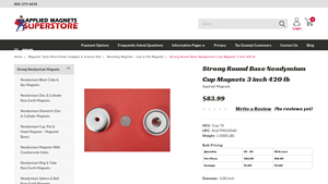 Applied Magnets - 3 Neodymium Cup Magnet