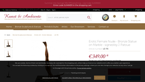 J. Patoue - Erotic Female Nude Bronze Statue