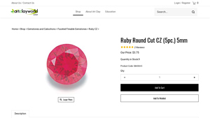 Art Clay World - Ruby Round Cut CZ (5pc.) 5mm