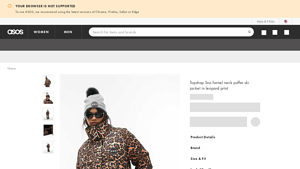 Topshop - Sno Funnel Neck Puffer Ski Jacket