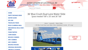 AstroJump - 36' Blue Crush Dual Lane Water Slide