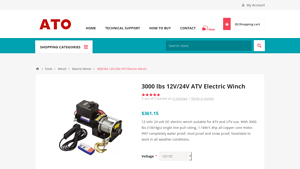 Ato - 3000 lbs 12V/24V ATV Electric Winch