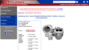 Garrett - Ball Bearing Turbo GT4294R/GT4202R