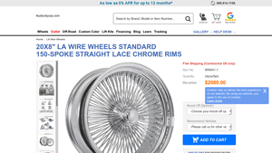LA Wire Wheels - 20x8 Chrome 150 Spoke Wheel