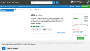 AutomationDirect - MTPM-001-1L18 DC Motor