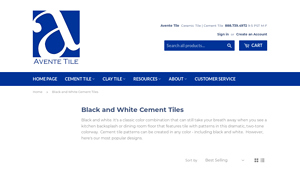 Avente Tile - Black and White Cement Tiles