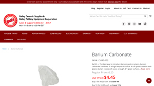Bailey Pottery - Barium Carbonate
