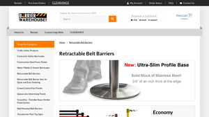 Barrier Warehouse - Retractable Belt Barriers