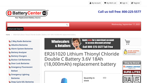 Battery Center - ER261020 Lithium Thionyl Chloride Double C Battery