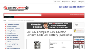 Energizer - CR1632 Lithium Coin Cell Battery (5 Pack)