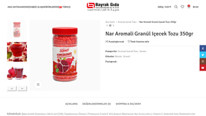 Bayrak Gıda - Nar Aromalı Granül İçecek Tozu