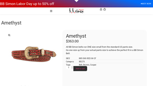 BB Simon - Red Stud Rhinestone Western Belt