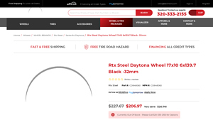 Rtx Steel - Daytona 17x10 Wheels