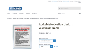 BC Site Service - Lockable Notice Board