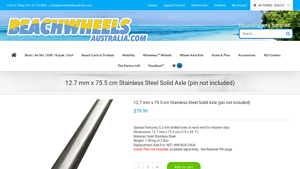 Beach Wheels - Stainless Steel Solid Axle