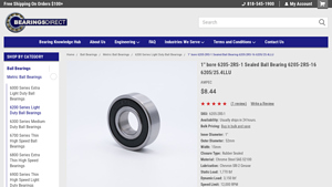 Bearings Direct - 6205-2RS-1 Sealed Ball Bearing