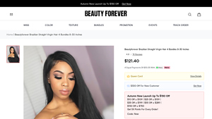 Beautyforever - Brazilian Straight Hair Bundles