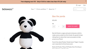 Bebemoss - Bao The Panda Organic Stuffed Animal
