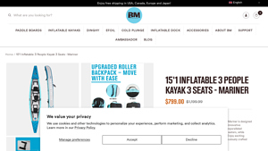 Mariner - 15'1 Inflatable Kayak for 3 People