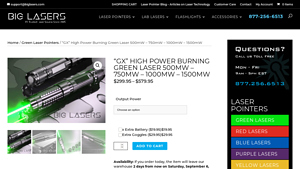 Big Lasers - GX High Power Burning Green Laser